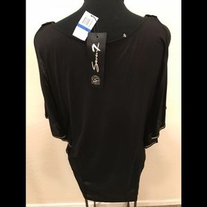 NEW SEVEN7 Blk TUNIC Sz XL TOP